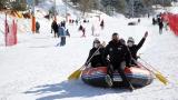 Off-road tutkunları Palandöken'de kar raftingi yaptı