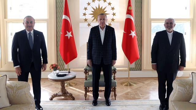 Cumhurbaşkanı Erdoğan İran Dışişleri Bakanı Zarifi kabul etti
