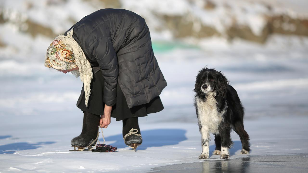 Donmuş gölden kısa sürede uzun mesafeleri katedebilen Morekhodovatakes, hayvanlarıyla ilgilenirken de bu kolaylıktan faydalanıyor.