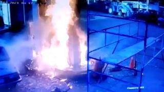 Trabzon'da akaryakıt istasyonunda yangın