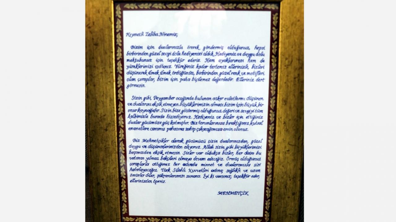 "Kıymetli Zeliha ninemiz..."