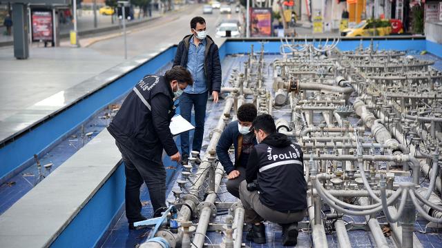 Antalyada süs havuzunun 135 fıskiyesi çalındı