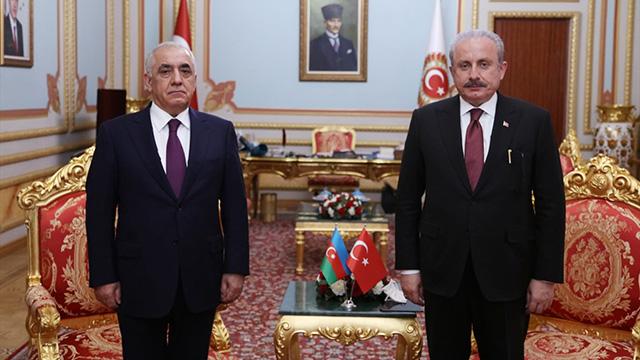 TBMM Başkanı Şentop, Azerbaycan Başbakanı Esedovu ağırladı