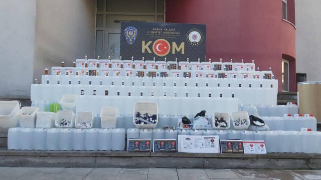 Adanada 1 ton 323 litre etil alkol ele geçirildi