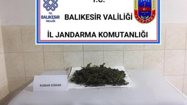 Burhaniyede jandarma ekiplerince 1 kilo 275 gram esrar ele geçirildi