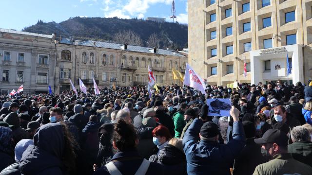 Gürcistanda tansiyon yükseliyor: Muhalefet lideri Melianın gözaltına alınması protesto edildi