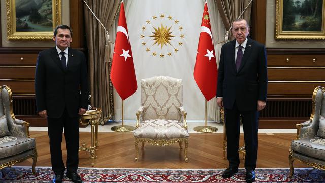 Cumhurbaşkanı Erdoğan Türkmenistan Dışişleri Bakanı Meredowu kabul etti