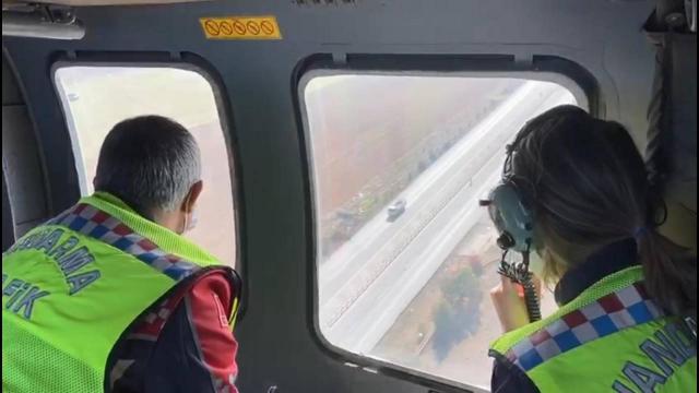Helikopterli trafik denetiminde 36 sürücüye ceza