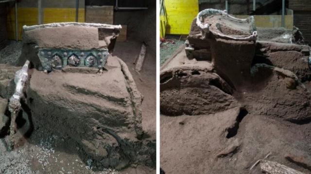 İtalyada 2 bin yıllık tören arabası bulundu