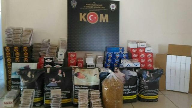 Kırıkkalede 55 bin 840 makaron ve 9,5 kilogram kaçak tütün ele geçirildi