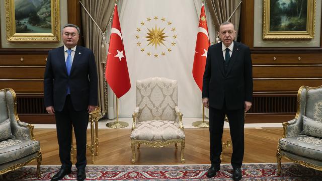 Cumhurbaşkanı Erdoğan Tileuberdiyi kabul etti