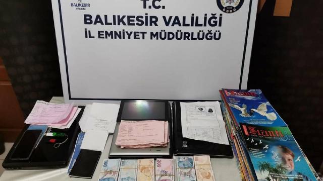 Balıkesirde tefeci operasyonu: FETÖ yayınları ele geçirildi
