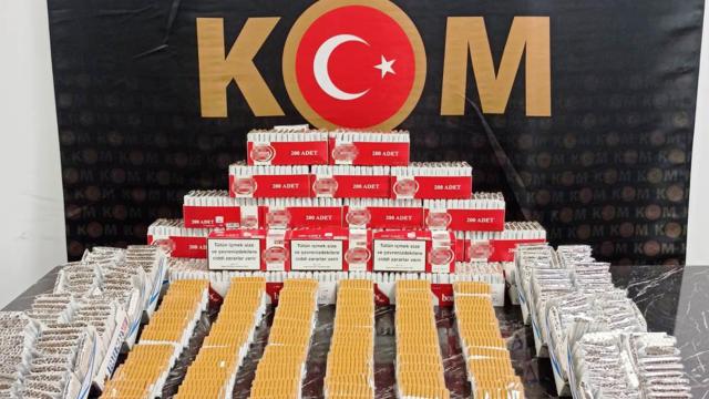 Kütahyada bir depodan binlerce kaçak makaron çıktı