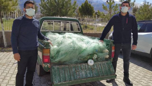 Kaçak balık avlamada kullanılan 1700 metre ağ bulundu