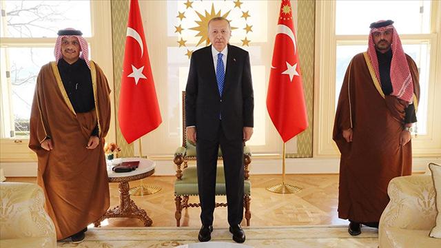 Cumhurbaşkanı Erdoğan, Katar Dışişleri Bakanı Al Saniyi kabul etti