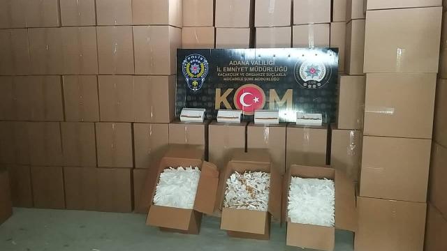 Adanada 10 milyon kaçak makaron ele geçirildi