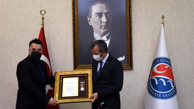 Kırıkkalede gazi jandarma uzman çavuşa devlet övünç madalyası ve beratı verildi