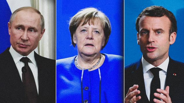 Putin Merkel ve Macron Ukraynayı görüştü