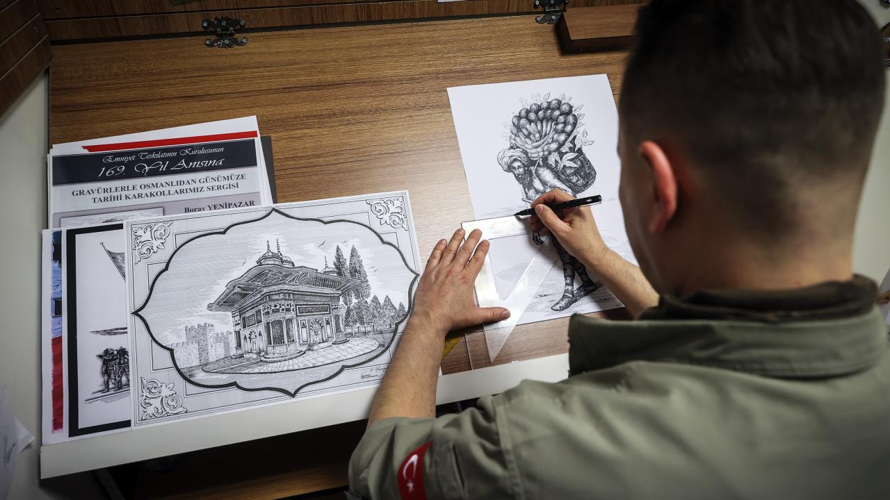 İlk resimleri Çevik Kuvveti Şubesinin duvarlarını süsledi