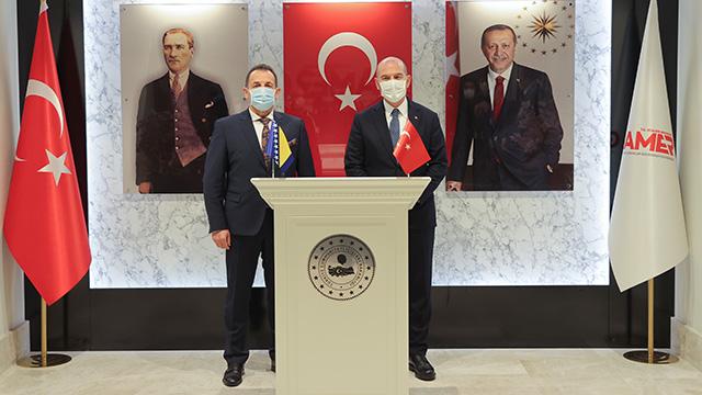 Bakan Soylu, Bosna Hersek Güvenlik Bakanı Cikotic ile görüştü