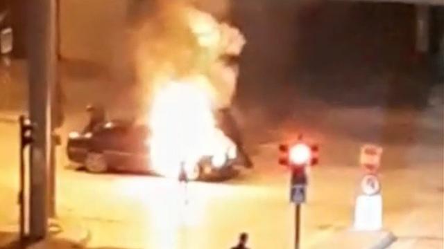 Bursada seyir halindeki araç alev aldı