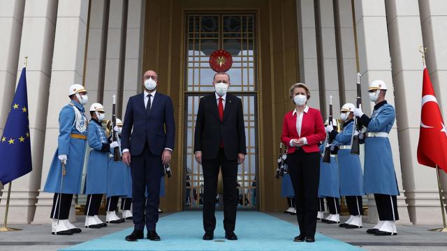 Cumhurbaşkanı Erdoğan, AB heyeti ile görüştü
