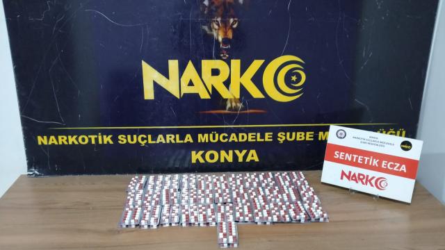Konyada 952 sentetik ecza hap ele geçirildi
