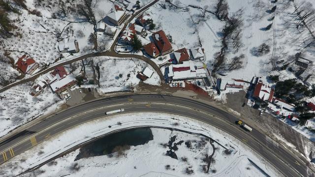 Bolu Dağında kar güzel görüntüler oluşturdu