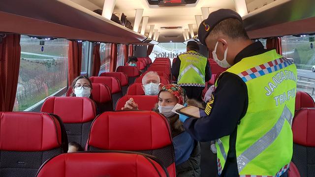 Şehirlerarası otobüslerde koronavirüs denetimi