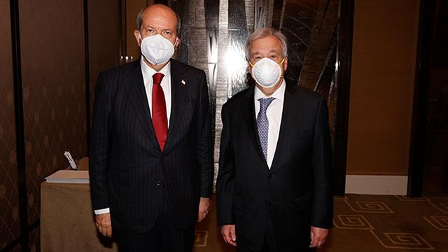 KKTC Cumhurbaşkanı Tatar, BM Genel Sekreteri Guterres ile görüştü