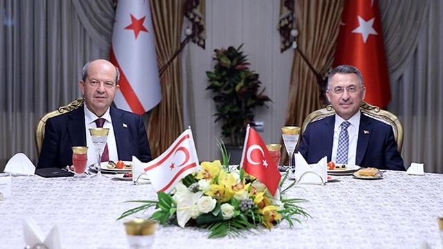 Cumhurbaşkanı Yardımcısı Oktay, KKTC Cumhurbaşkanı Tatar ile bir araya geldi