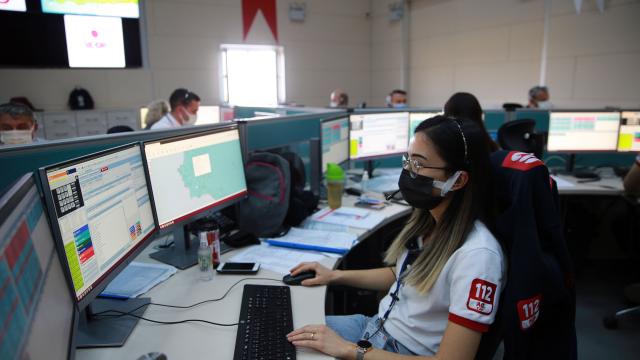 Aydında 112 Acil Çağrı Merkezine gelen çağrı sayısı "tam kapanmada" arttı