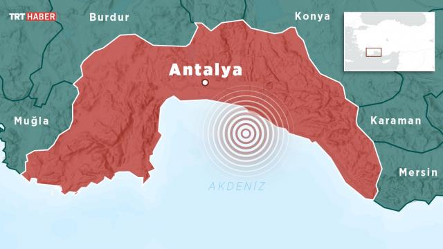 Alanya açıklarında 4 büyüklüğünde deprem