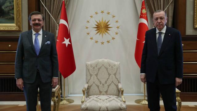 Cumhurbaşkanı Erdoğan, TOBB Başkanı Hisarcıklıoğlunu kabul etti