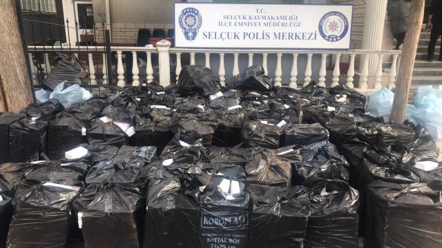 Selçukta 2 milyon 420 bin makaron ele geçirildi