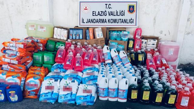 Elazığda çok miktarda sahte temizlik malzemesi ele geçirildi