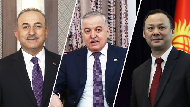 Bakan Çavuşoğlu, Tacik ve Kırgız mevkidaşlarıyla görüştü
