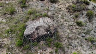 Artvin peynirli köyündeki 350 tonluk kaya olduğu yere sabitlendi