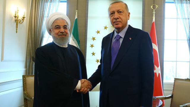 Cumhurbaşkanı Erdoğan Ruhani ile görüştü