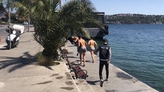 Sarıyer'de denize girenler polisi görünce kaçtı