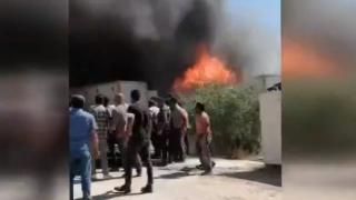 Bodrum'da işçilerin kaldığı konteynerde yangın