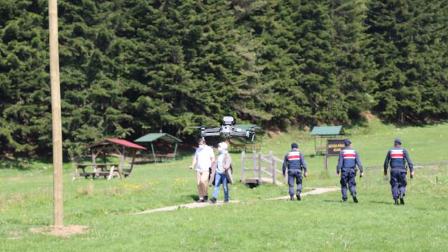 Abantta dron ile koronavirüs denetimi