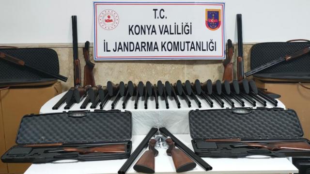 Konyadaki kaçak silah operasyonunda 85 av tüfeği ele geçirildi