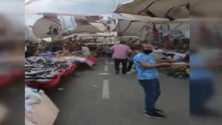 Sakarya'da fırtına pazar yerini dağıttı