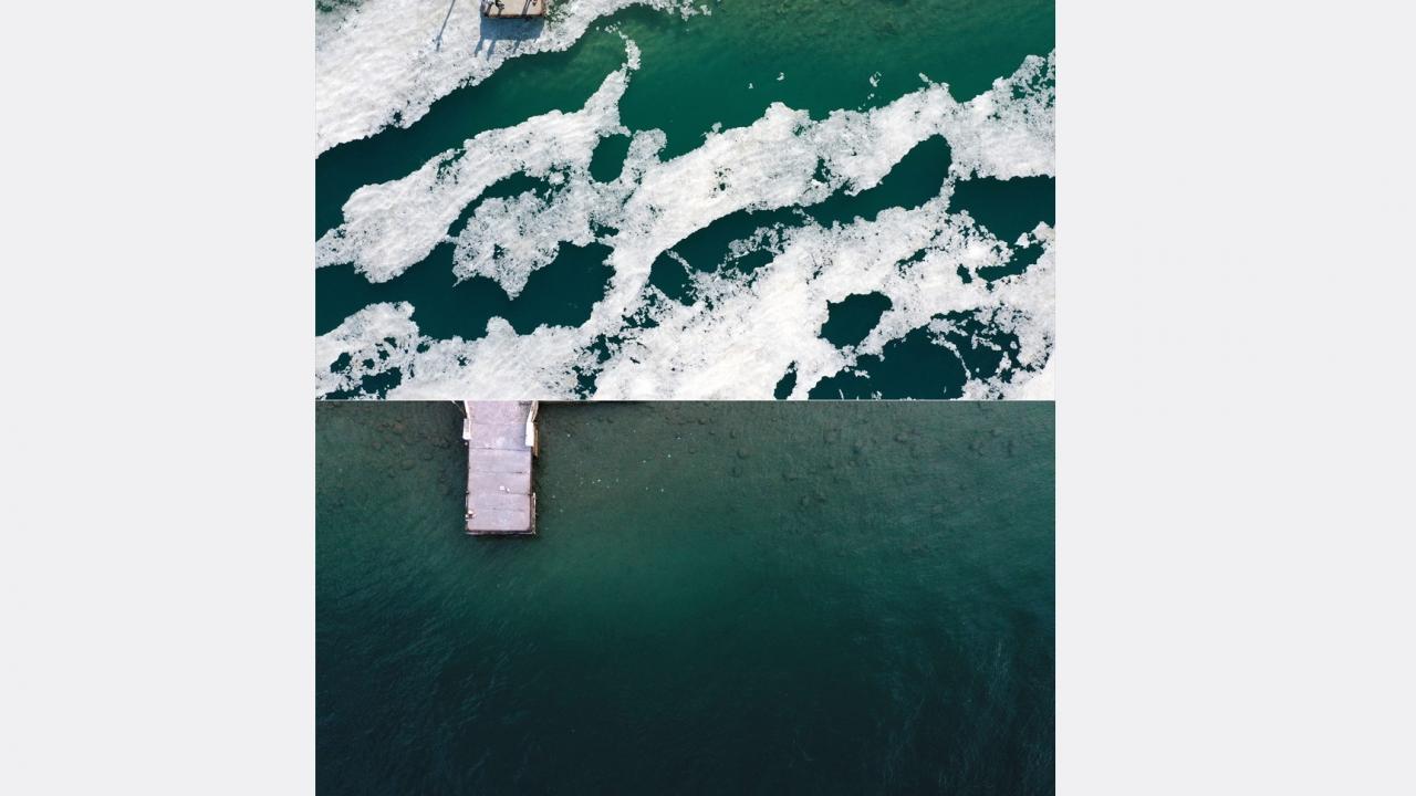 Fotoğrafta Eceabat`ta Çamburnu mevkisindeki değişim görülüyor.