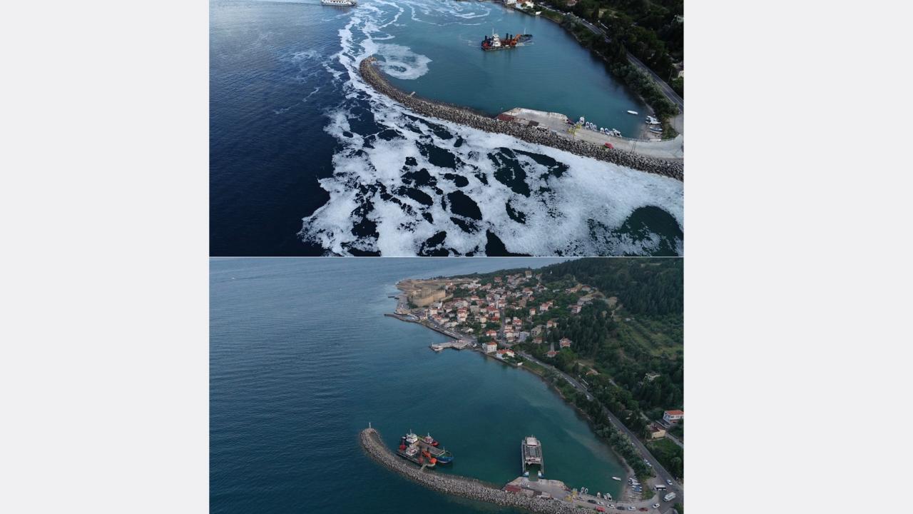 Fotoğrafta Eceabat`ta Çamburnu mevkisindeki değişim görülüyor.