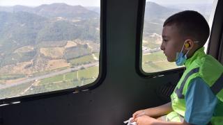 Minik Ali'nin helikopterle uçma hayali gerçek oldu