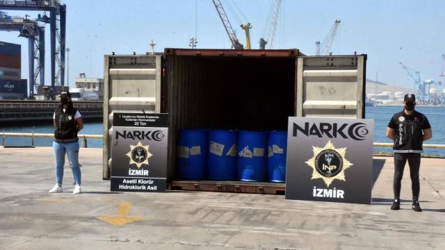 İzmirde dev uyuşturucu operasyonu: 26 ton malzeme ele geçirildi
