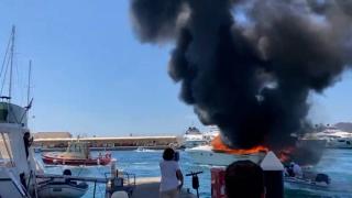 Bodrum'da yat yangını