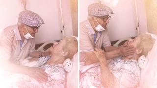 58 yıldır ilk kez ayrı kalan çiftin buluşma anı duygulandırdı